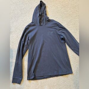 Vineyard Vines Men's Dark Navy Hooded Long-Sleeve Shirt